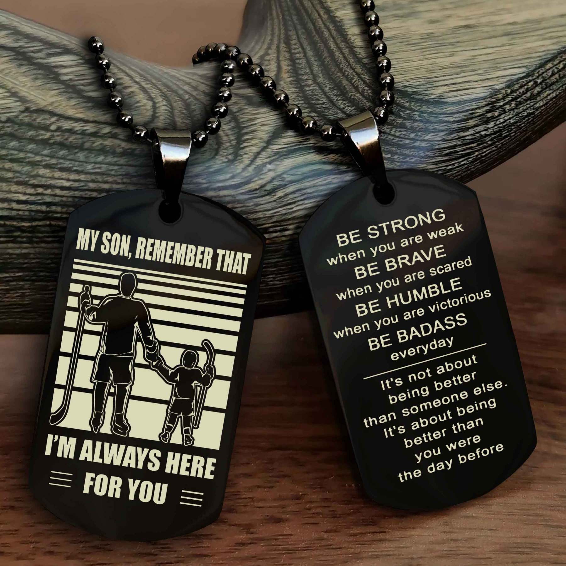 Samurai Personalized Double Sided Dog Tag My Son  Remember That I Will Always Here Be Strong When You Are Weak Be Badass Everyday