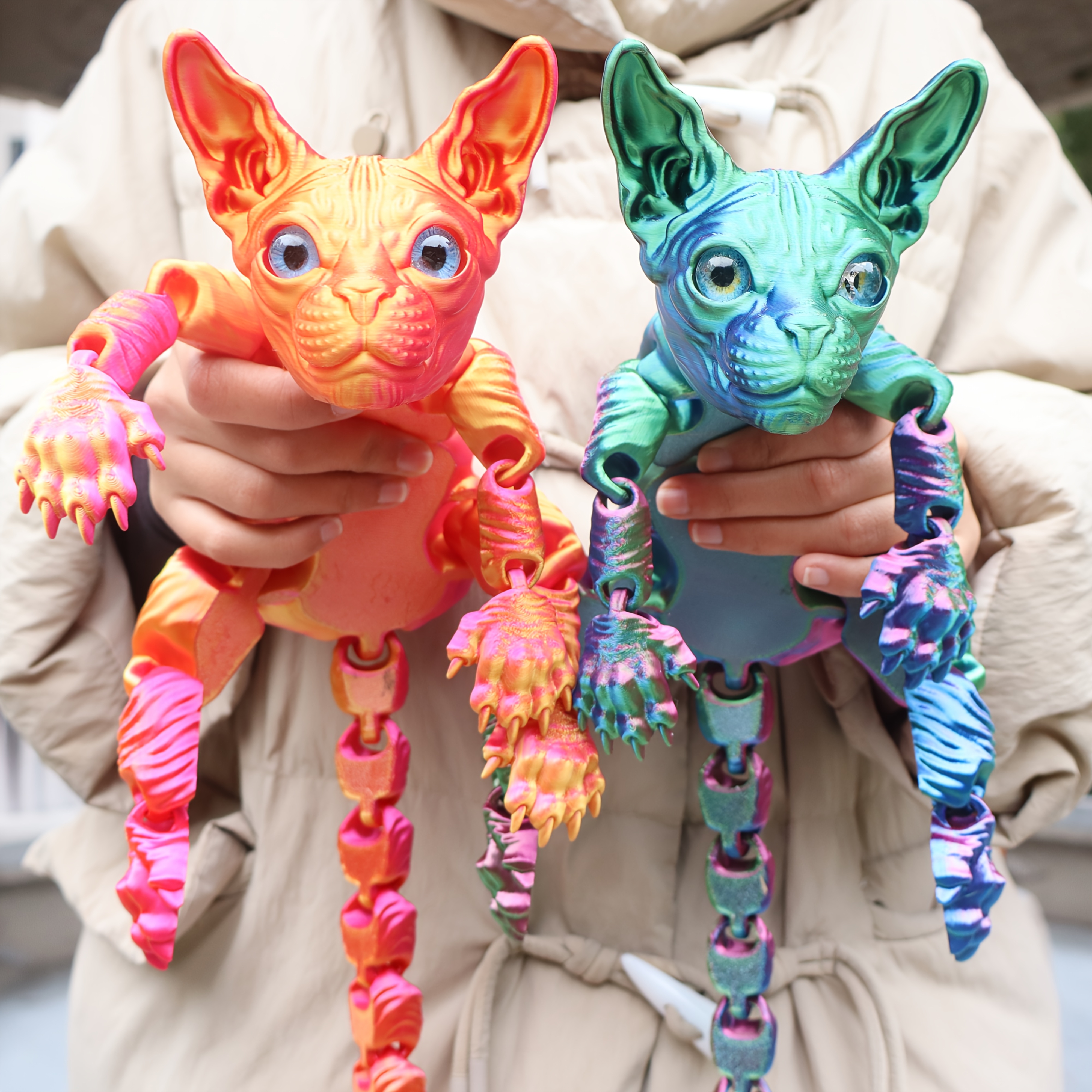 23cm/9.06inch 3D Printed Articulated Cat Figure