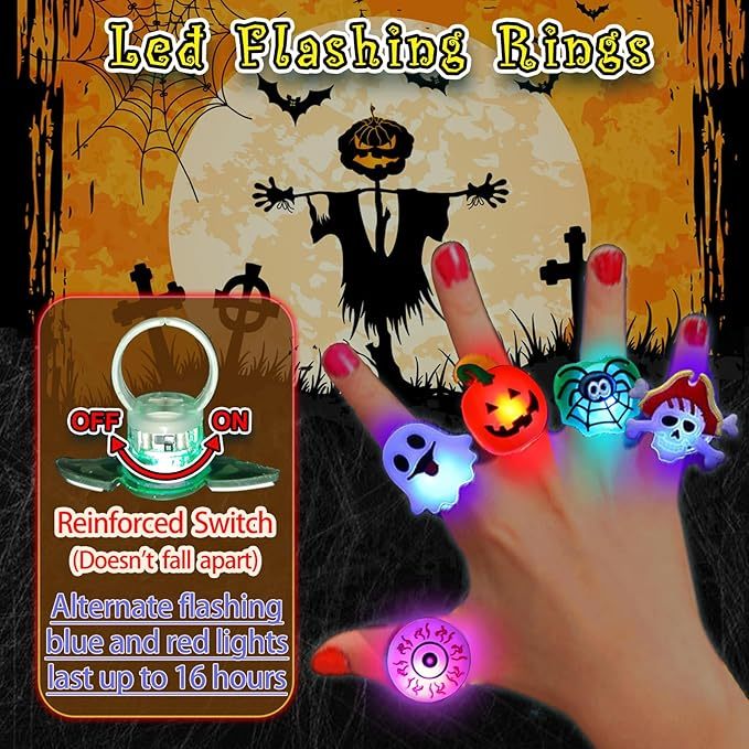🎁LED Light Halloween Glowing Ring😍 - Set with 50pcs