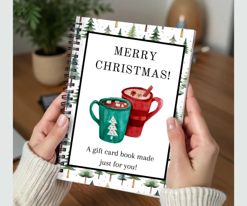 🎄📚Christmas Gift Card Book - 🎁Surprises On Every Page📚Hardcover & Durability Line(♻️Free PDF Included!)