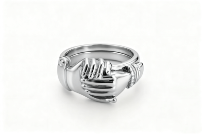 'Love is an open heart💞 Handmade Open Hands Heart Ring