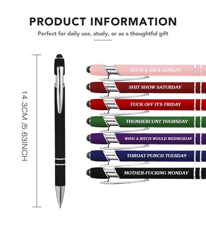 🔥Last Day Promotion 49% OFF💝Funny Stress-Relief Daily Quotes Metal Ballpoint Pen Set (7 Pcs) | 🎁Office Christmas Gift Exchange