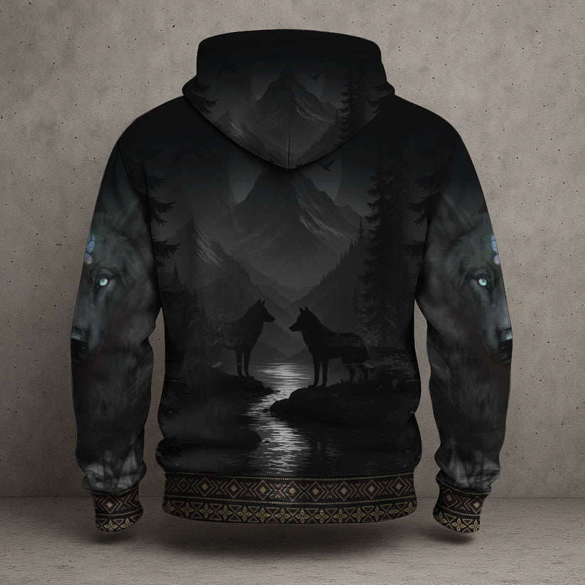 3D Hoodie American Faux Leather Vest Hoodie, Southwestern Tribal Eagle Feather Graphic