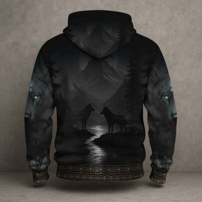 3D Hoodie American Faux Leather Vest Hoodie, Southwestern Tribal Eagle Feather Graphic