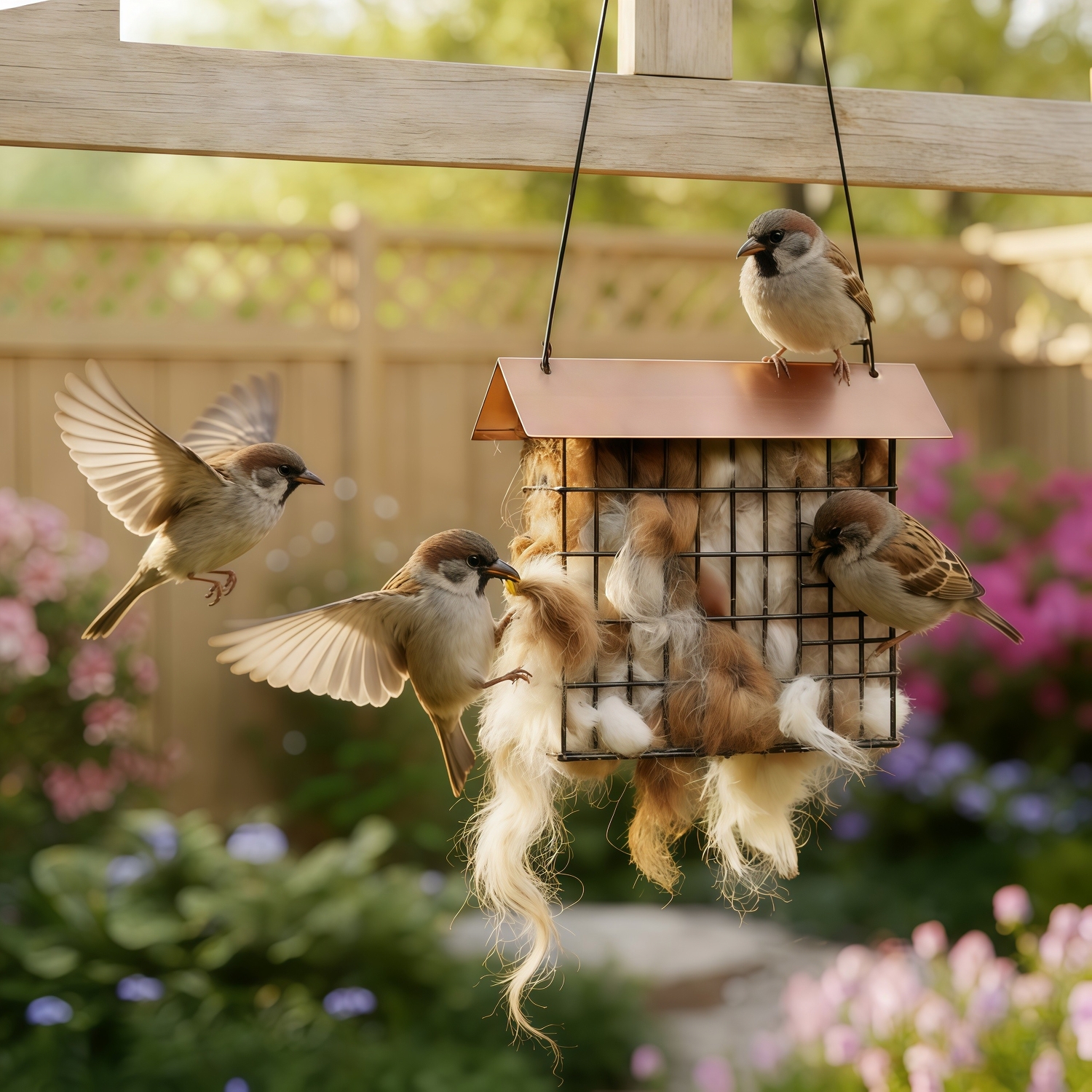 Alpaca Wool Bird Nesting Material Feeder