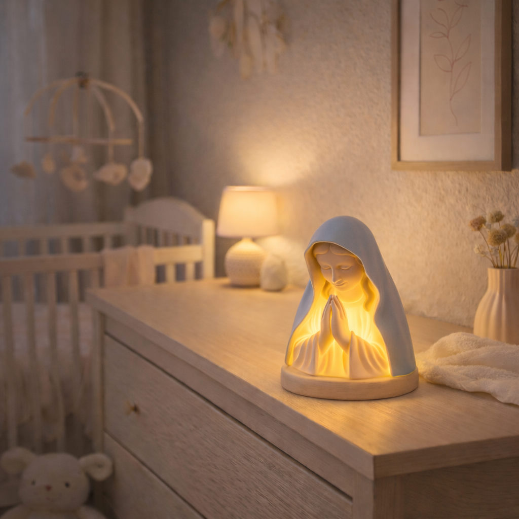 Handmade Resin Virgin Mary Prayer Night Light