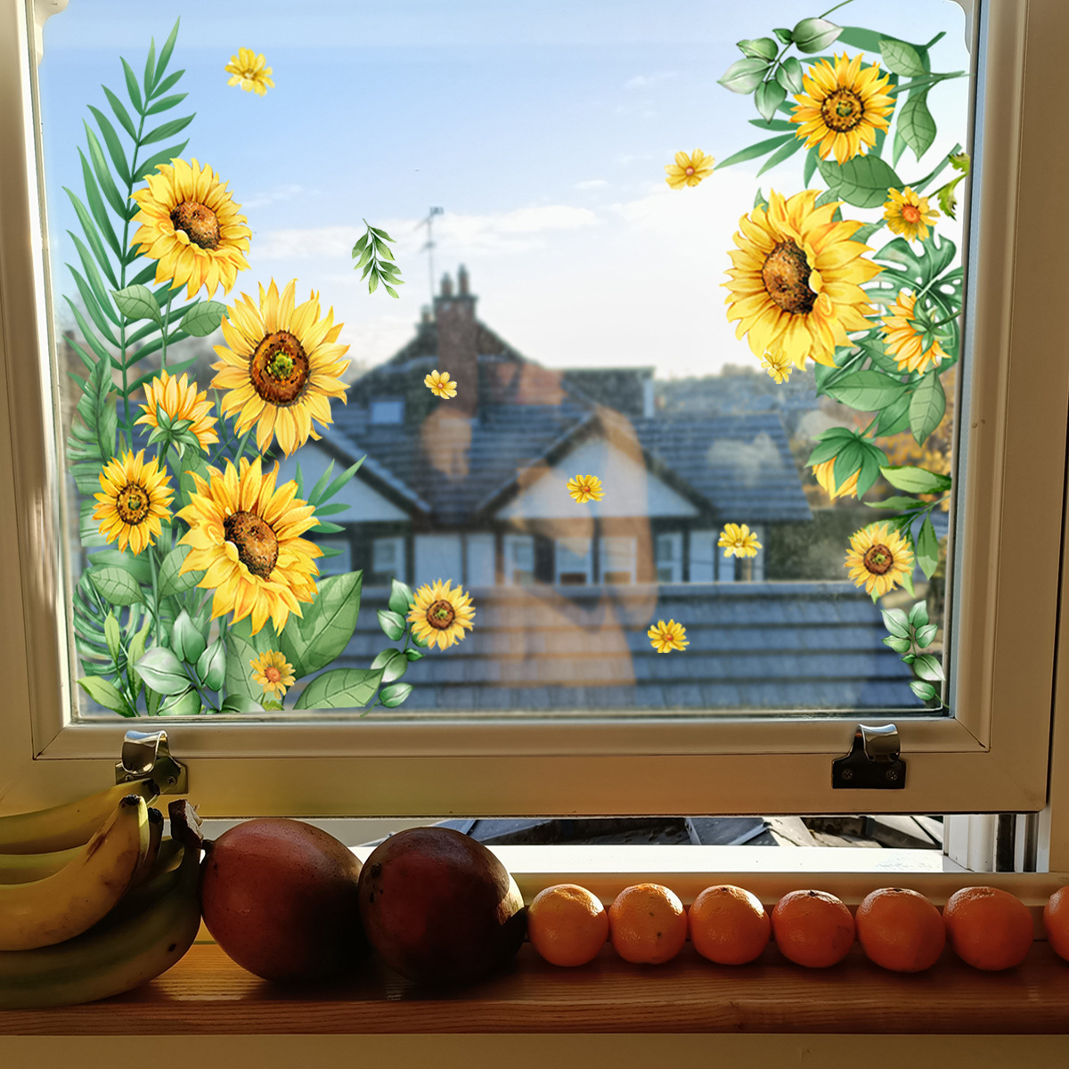 Colorful Floral Bouquet Window Sticker (Cut To Size Freely)