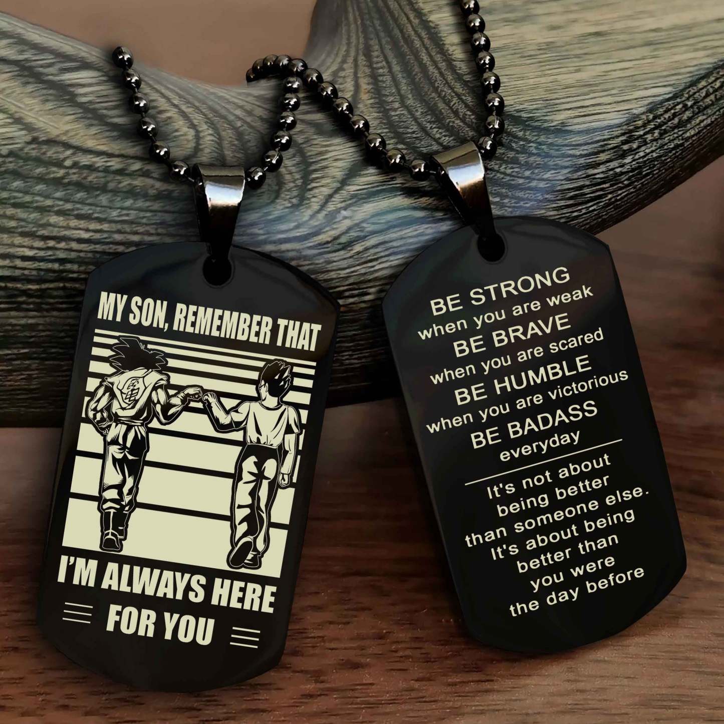 Samurai Personalized Double Sided Dog Tag My Son  Remember That I Will Always Here Be Strong When You Are Weak Be Badass Everyday