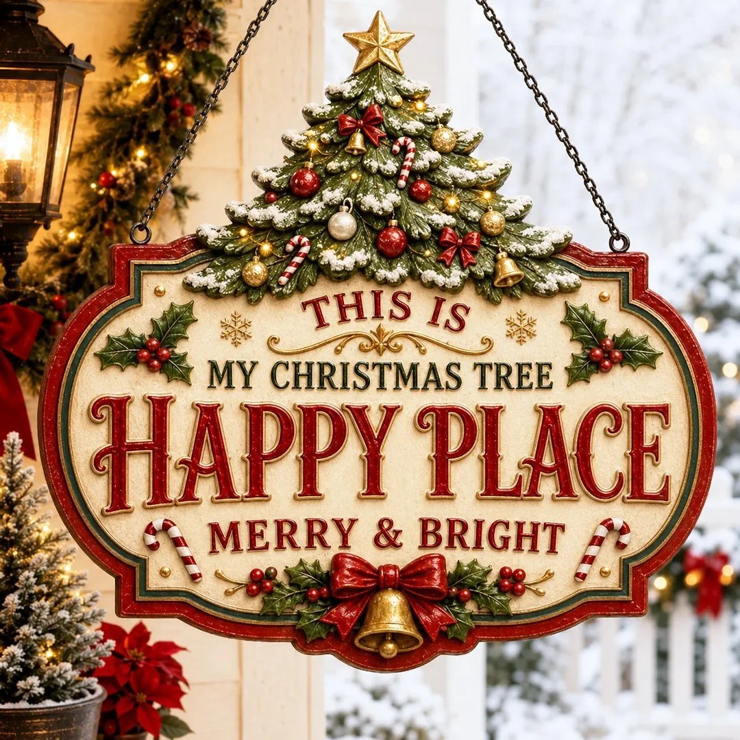 🎄Collection Of Wooden Hanging Signs Featuring Christmas Characters | 8 Festive Designs Measuring 7.9 Or 11.8 Inches, With Vintage-Inspired Illustrations, Layered Christmas Details And A Hanging Design ✨