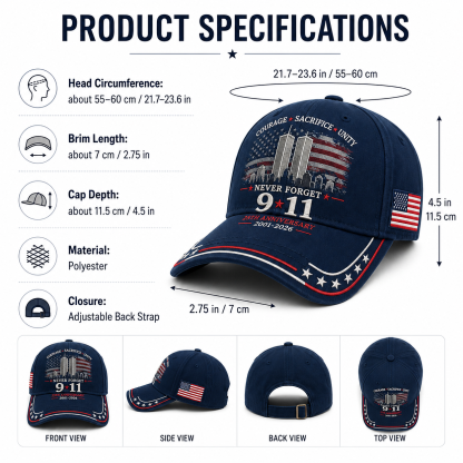 🦅50% OFF🔥Never Forget 9/11 25th Anniversary Memorial Cap