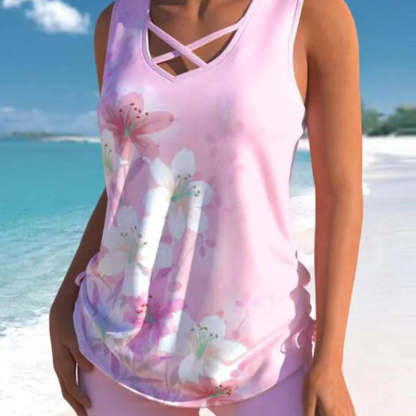Women’s Printed Tankini Swimsuit Set