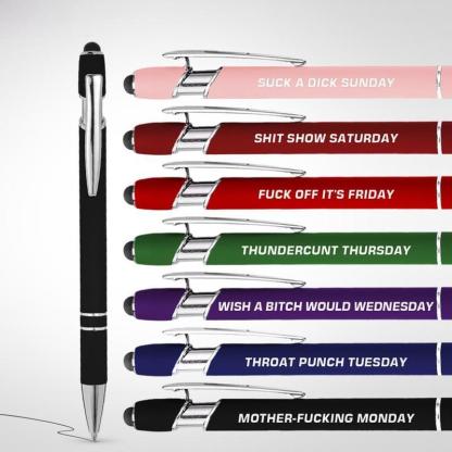 🔥Last Day Promotion 49% OFF💝Funny Stress-Relief Daily Quotes Metal Ballpoint Pen Set (7 Pcs) | 🎁Office Christmas Gift Exchange