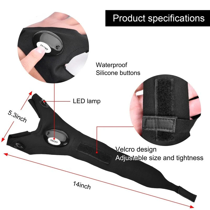 🔥Christmas Sales 49% OFF-Hands-LED Flashlight Waterproof Gloves