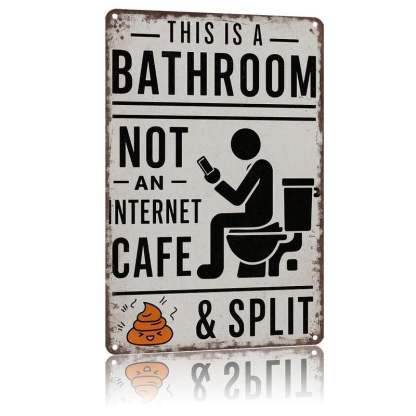 🎁Funny Bathroom Wall Decor Metal Sign Vintage This Is A Bathroom Not An Internet Cafe
