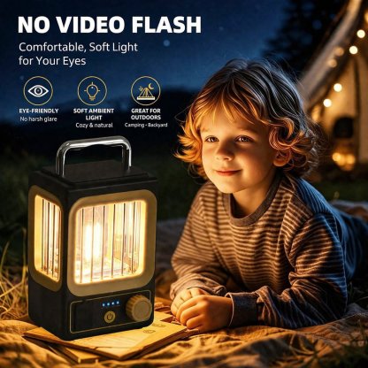 🔦 Portable Solar Camping Lantern – Stepless Dimming & Power Bank Ready 🔥