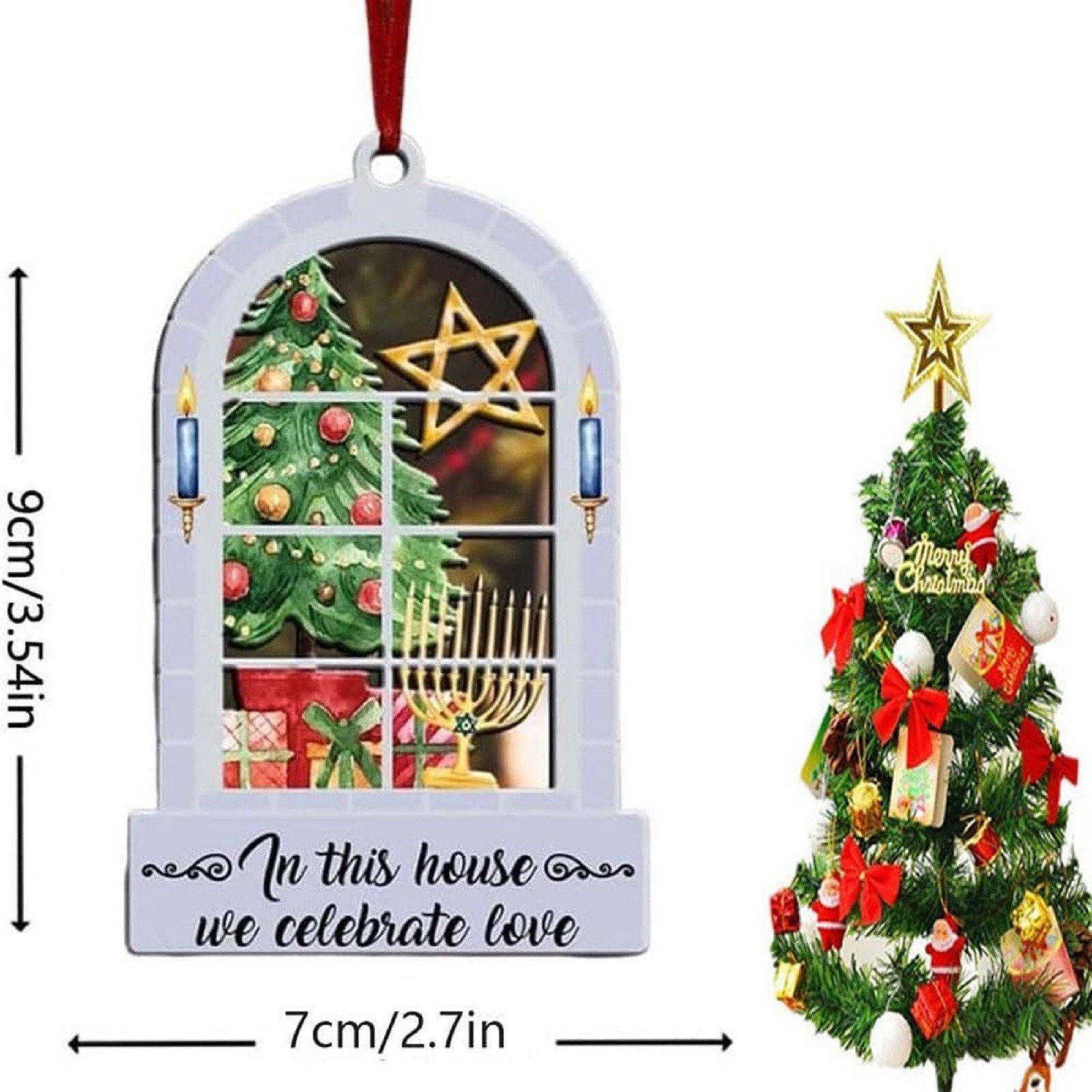 Christmas Hanukkah Acrylic Ornament