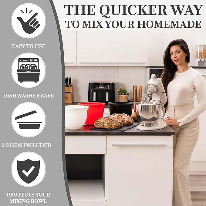 Silicone Liners for KitchenAid Mixers - Bulletproof bowl protection and no-scrub cleanup