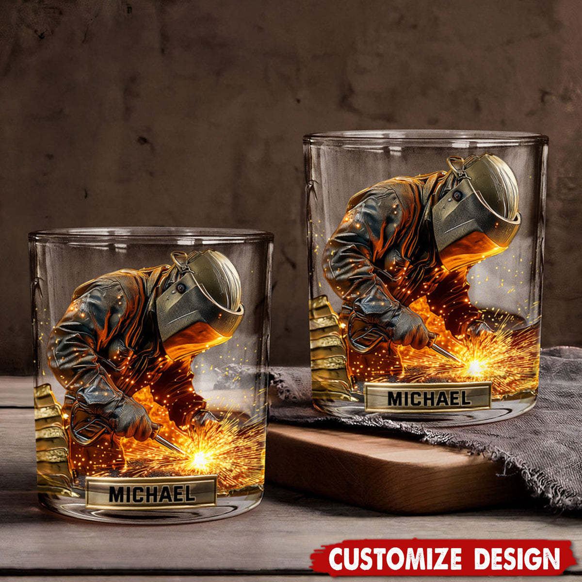 Strong Welder - Personalized Welder Whiskey Glass