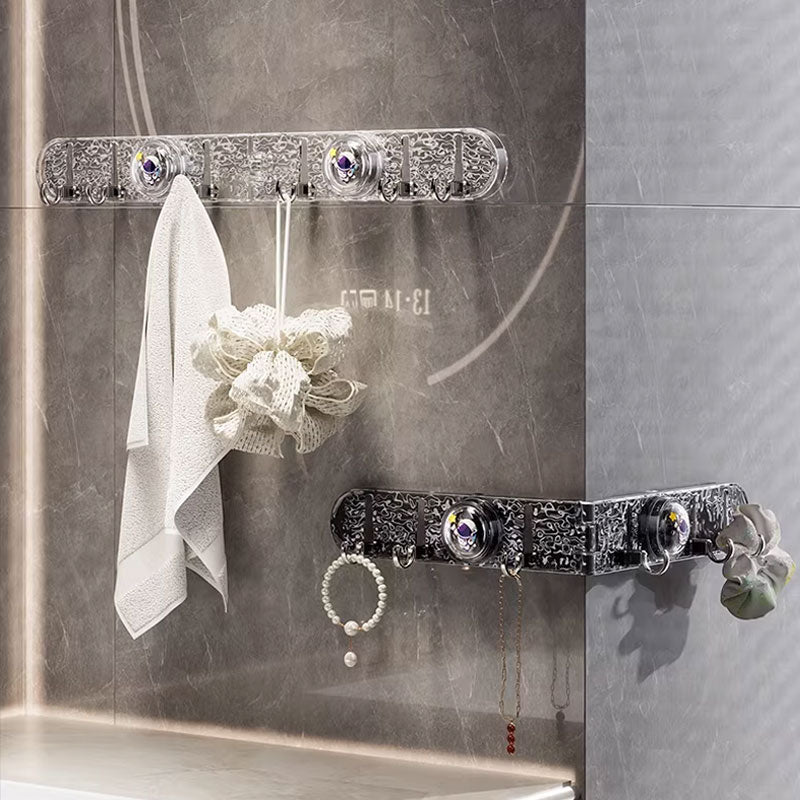 Foldable Suction Corner Multi-Hook Rack: Waterproof & Rust-Resistant, Space-Saving Design