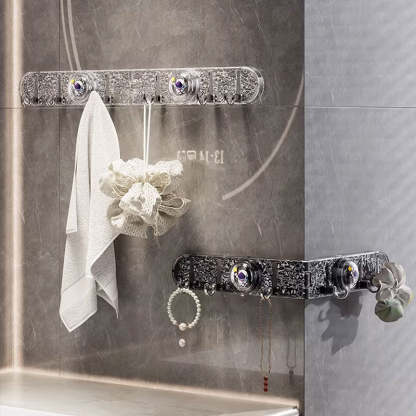 Foldable Suction Corner Multi-Hook Rack: Waterproof & Rust-Resistant, Space-Saving Design