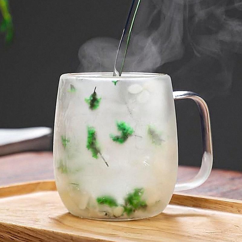 🎅Christmas Pre Sale 🎄🌸Transparent Double Glass Flower Tea Cup