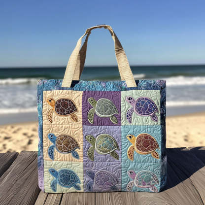 Turtle Quilted Tote Bag