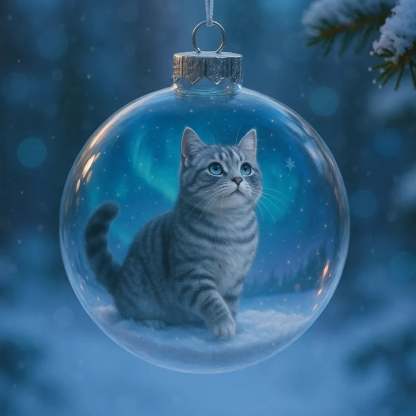 🔥Last Day 49% OFF - Cute Cat Christmas Glass Ornaments Collection