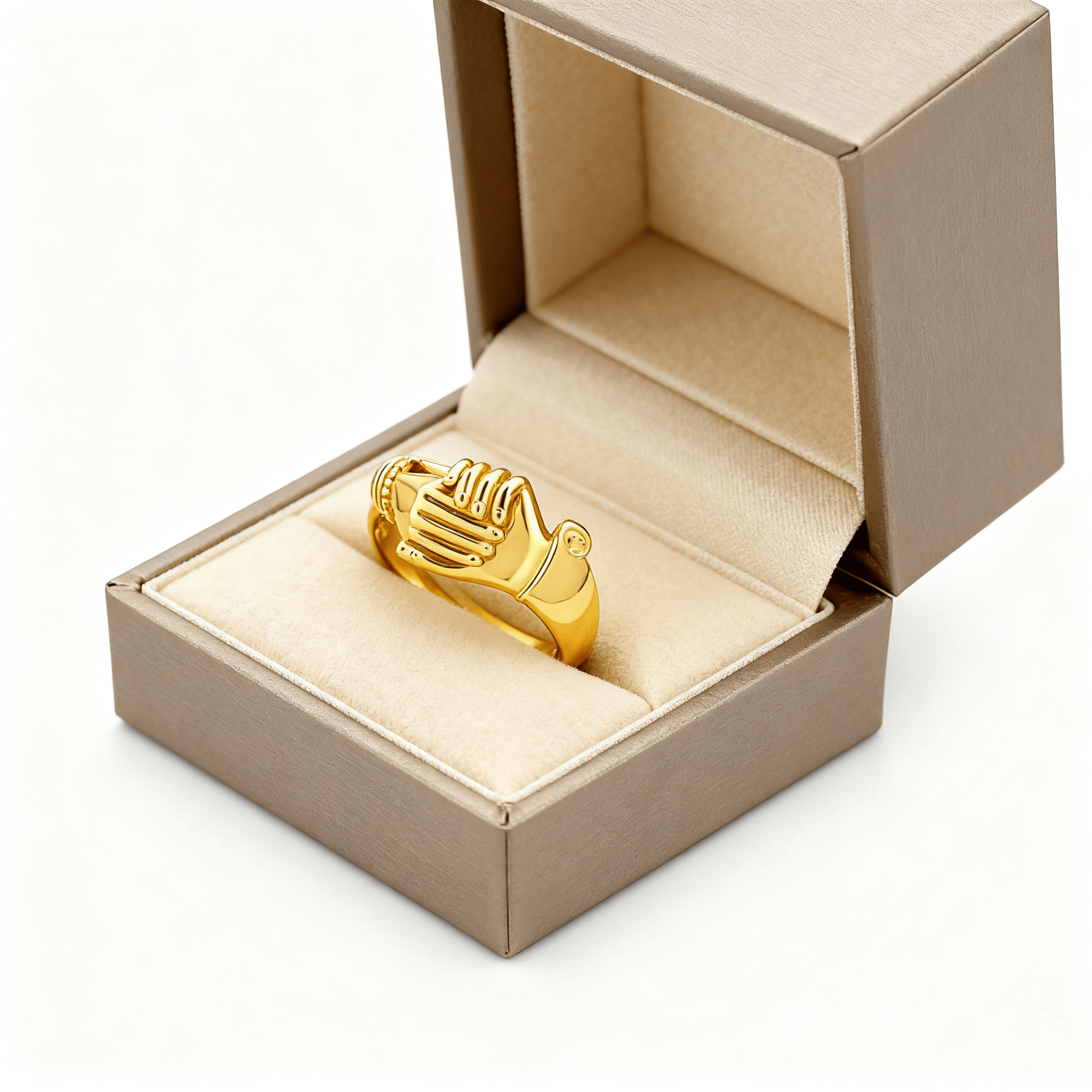 'Love is an open heart💞 Handmade Open Hands Heart Ring