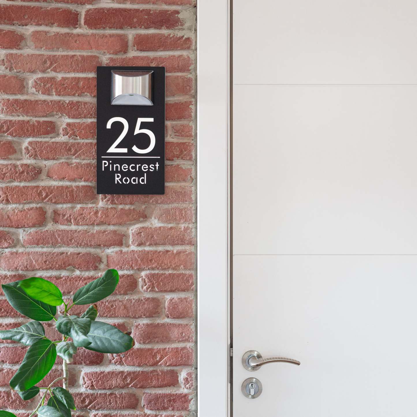 Personalized Solar Modern Door Plaque