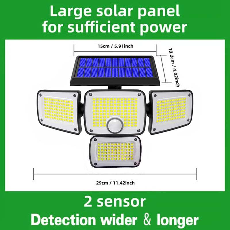 Upgraded Wide-Angle Solar Motion Sensor Light