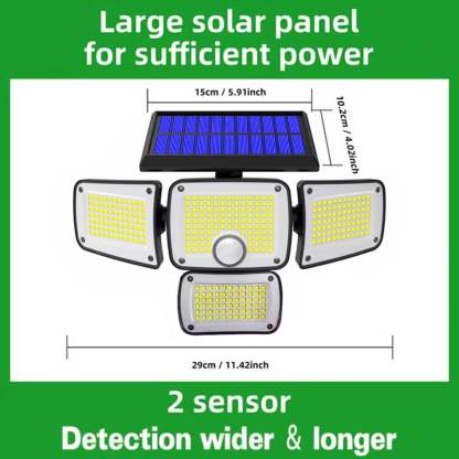 Upgraded Wide-Angle Solar Motion Sensor Light