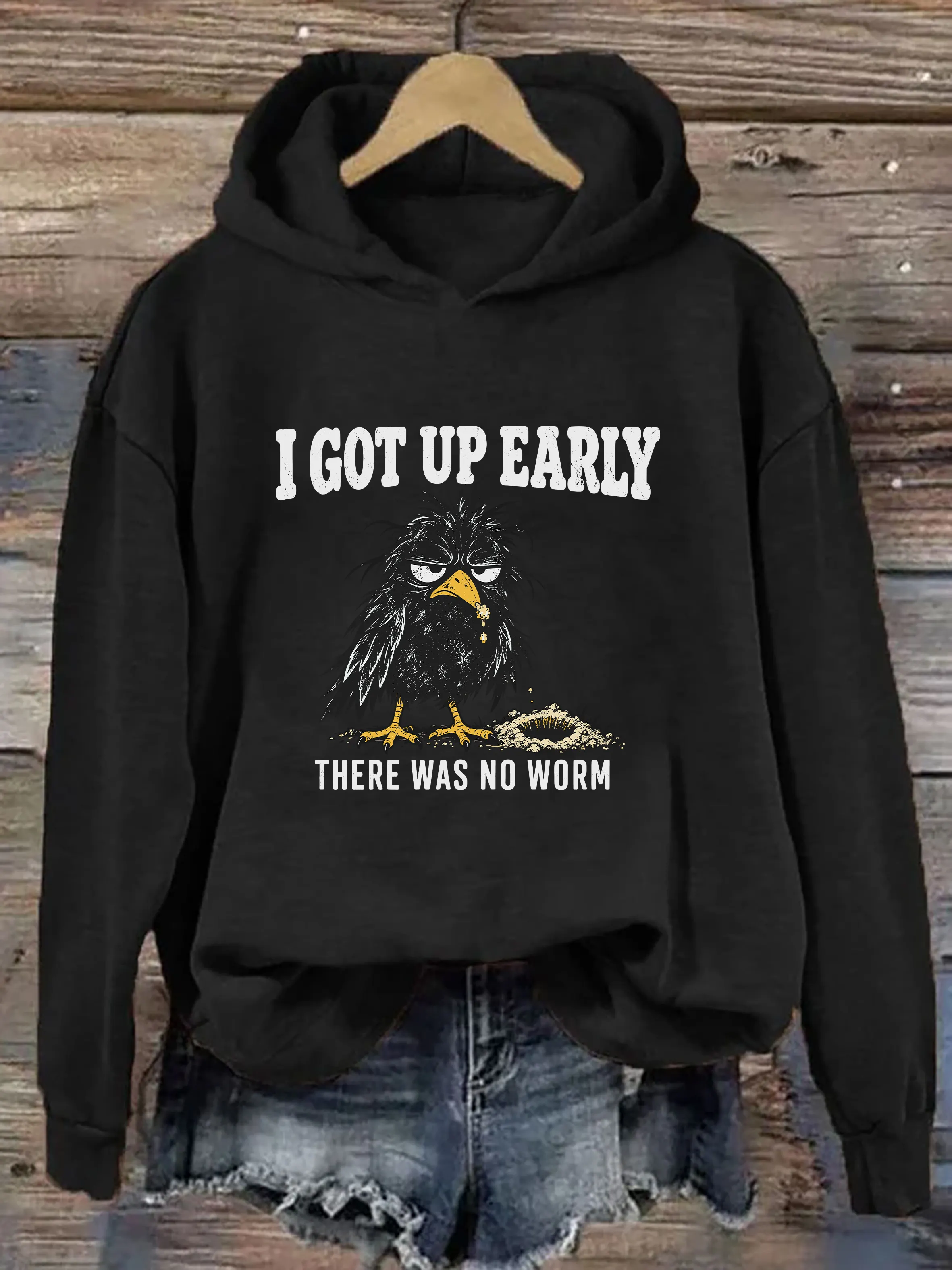 I Got Up Early There Was No Worm Hoodie