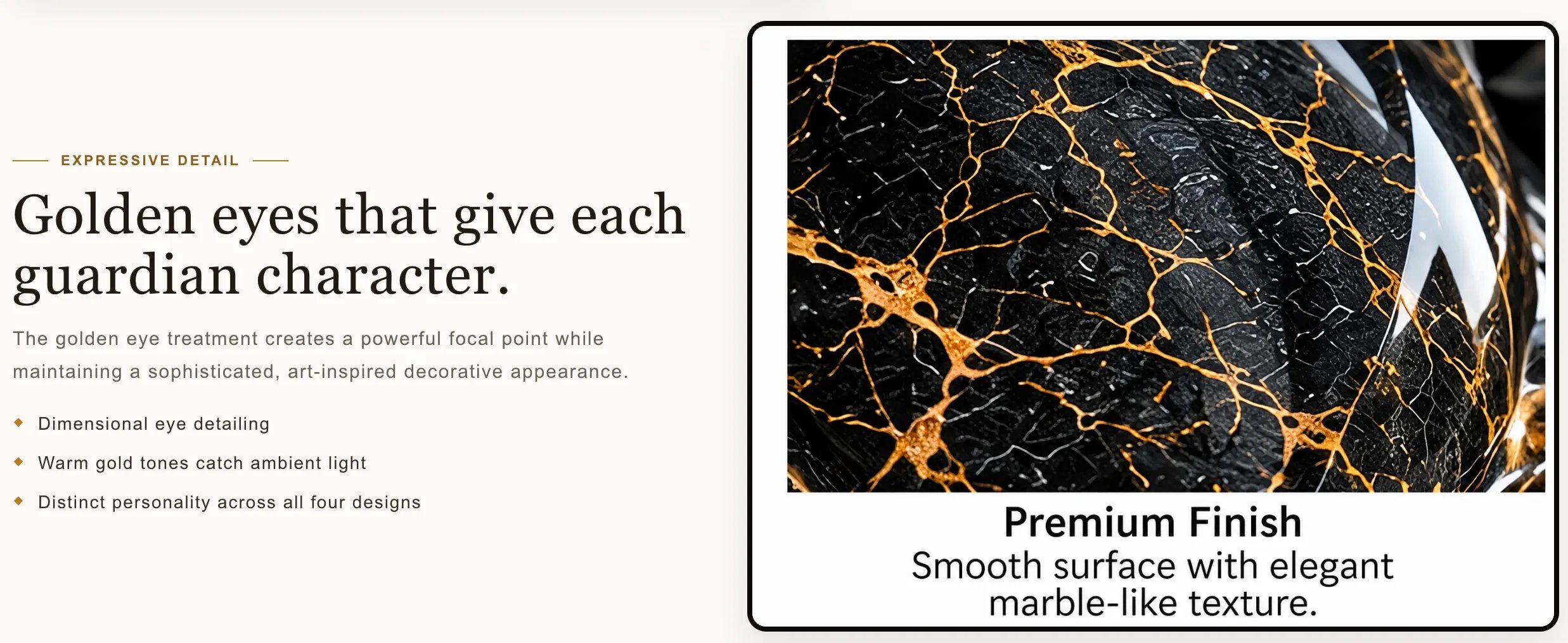 Black and gold marble-inspired surface detail