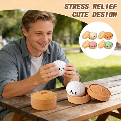 🏆Only $11.99 Promotion! Expressive Dumpling Squishy - Blind Box, Mysecret Bun Fidget Toy
