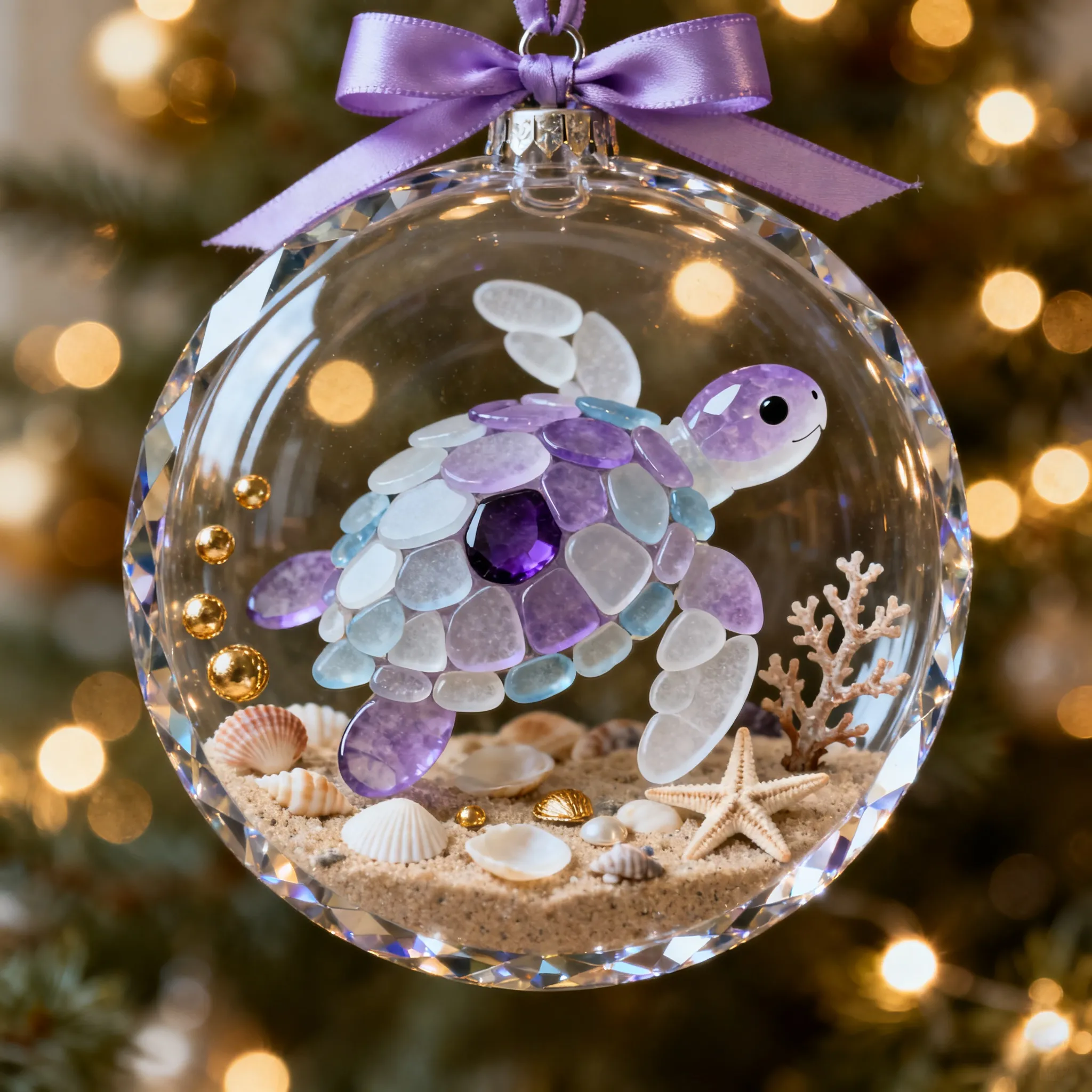 ⏰Promotion 49% OFF🦝Animal-themed Sea Glass Christmas Tree Decoration