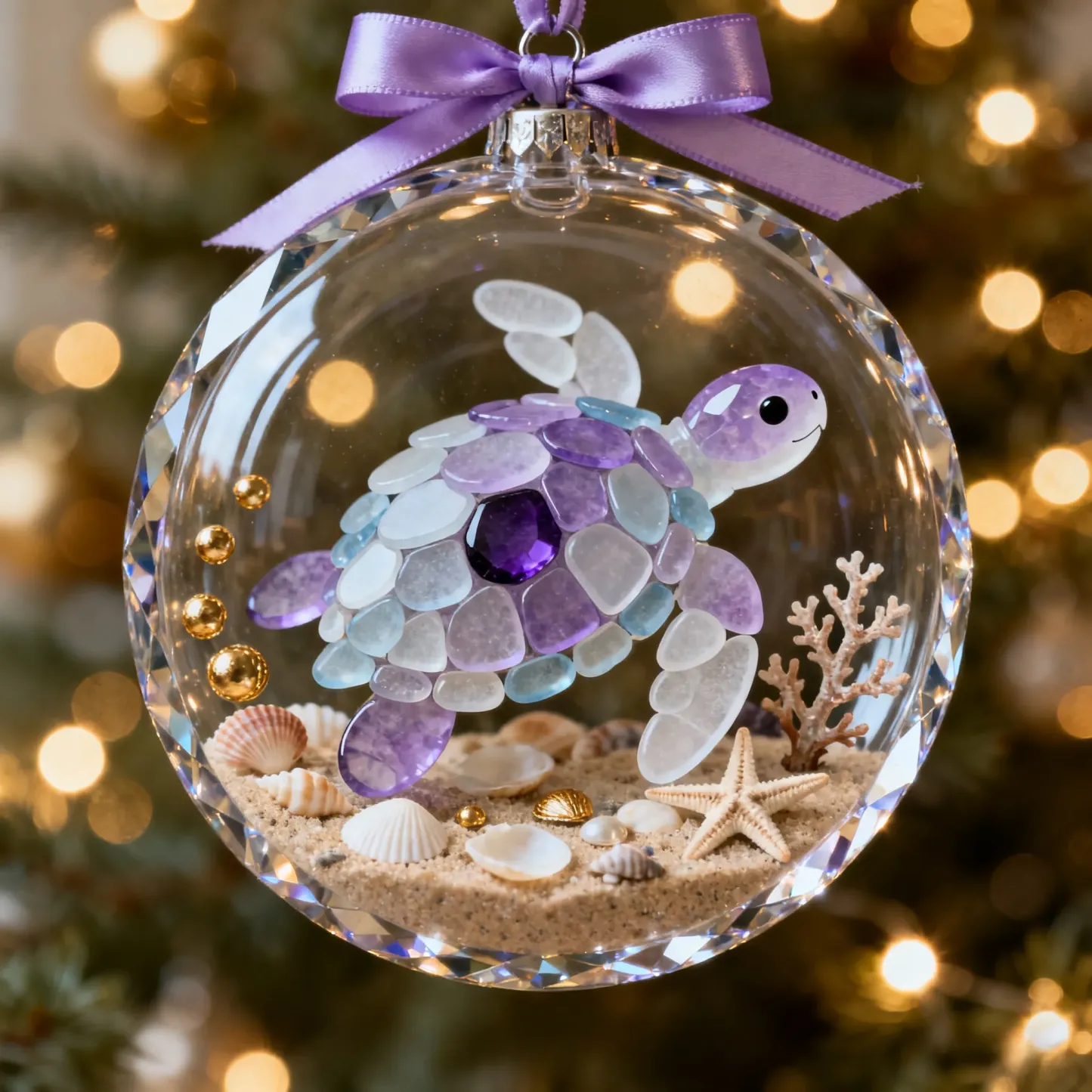 ⏰Promotion 49% OFF🦝Animal-themed Sea Glass Christmas Tree Decoration