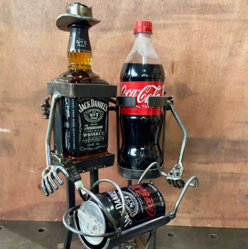 Skull Coke and Wine Bottle Stand