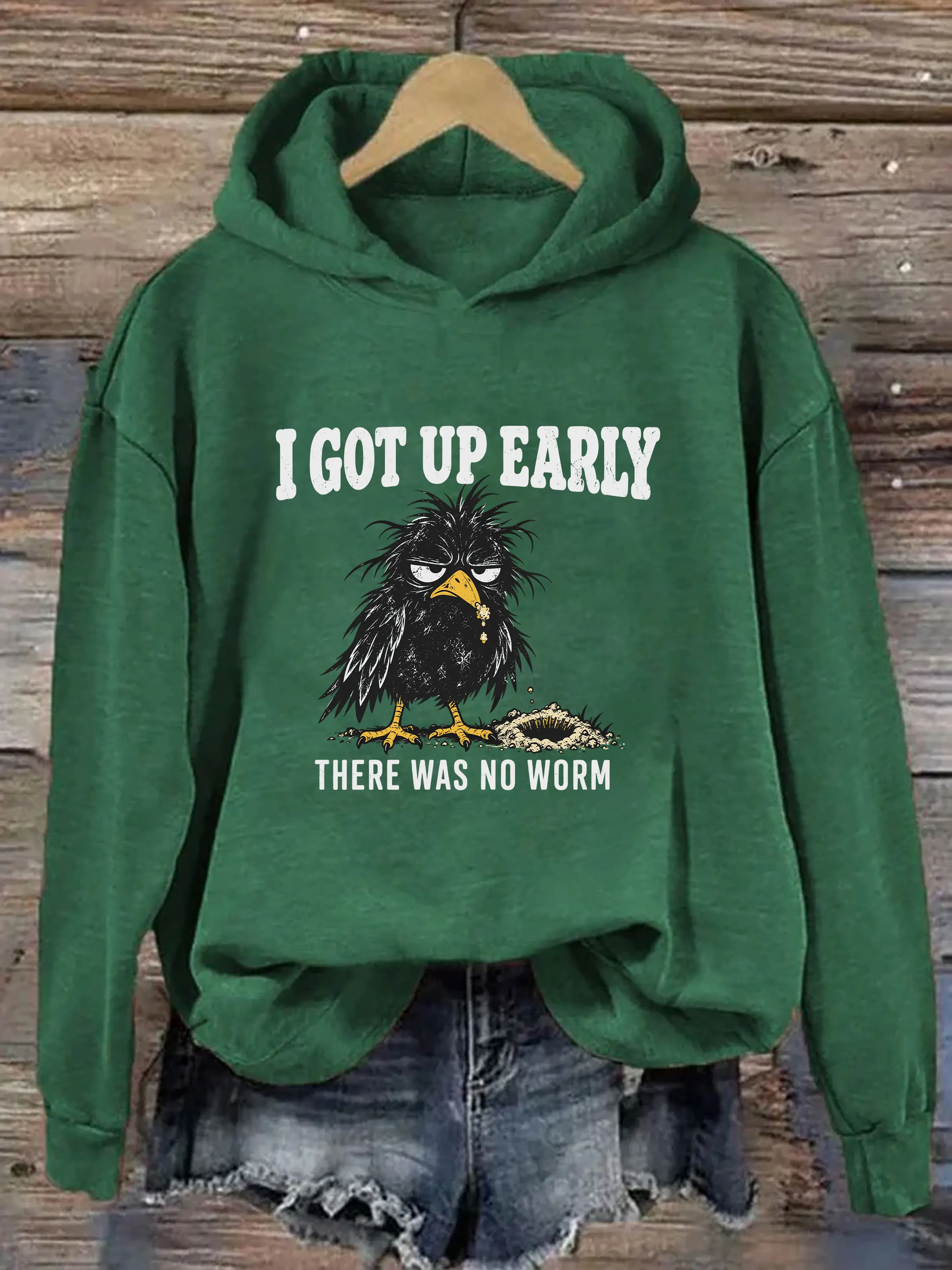 I Got Up Early There Was No Worm Hoodie