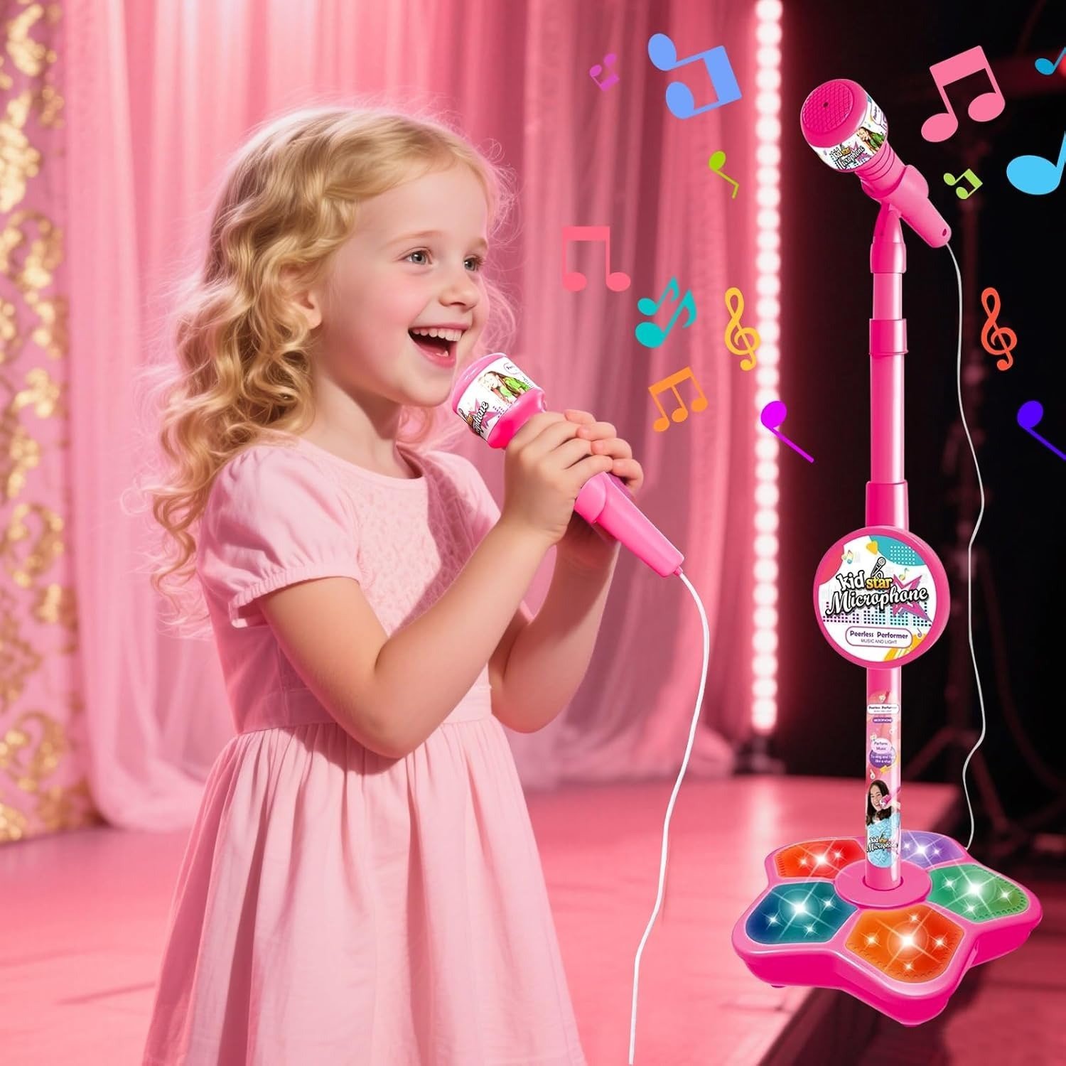 🎄Christmas Sale 49% OFF! 🎤Microphone Toy, Karaoke Machine Toy with Light🎁Perfect Gift for Children🎁