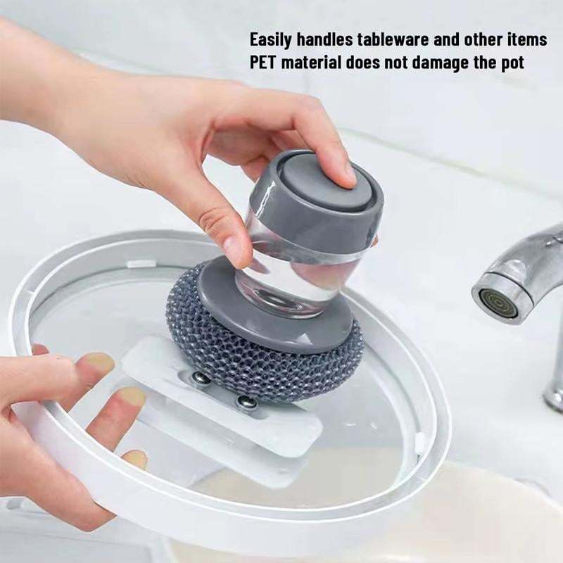 🧽 Comfort Grip Soap Dispensing Kitchen Scrub