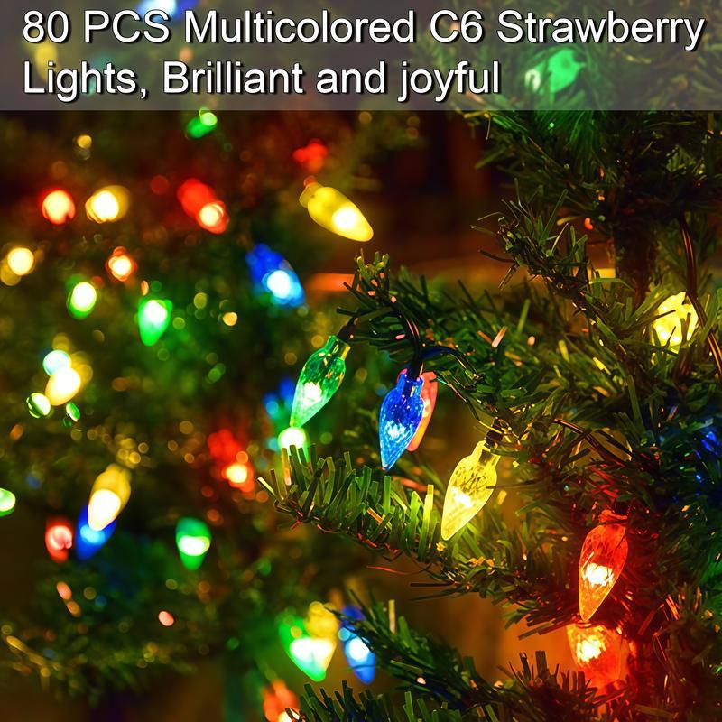 1 Tow 4 Solar Christmas Tree Lights. Includes 80 colorful strawberry bulbs, IPX4 waterproof, suitable for outdoor patio garden decorations for festivals, driveways and Christmas parties! 1 Tow 4 Solar Christmas Tree Lights. Includes 80 colorful strawberry bulbs, IPX4 waterproof, suitable for outdoor patio garden decorations for festivals, driveways and Christmas parties!
