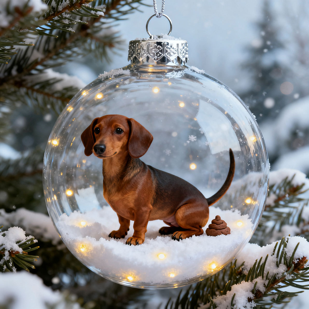 Funny Dog Poop Christmas Ornament Set