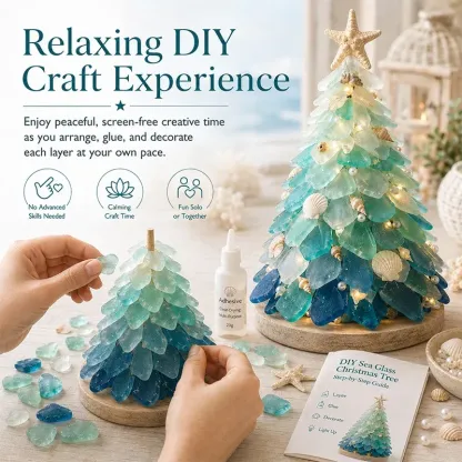 ⏳ Last Day 50% OFF – 🌊 Beginner-Friendly DIY 3D Lighted Sea Glass-Style Art Kit Collection | Complete Kit with Sea Glass-Style Pieces, LED Lights & Step-by-Step Guide Included 💕