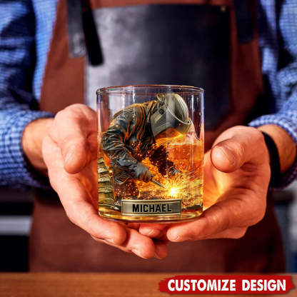 Strong Welder - Personalized Welder Whiskey Glass