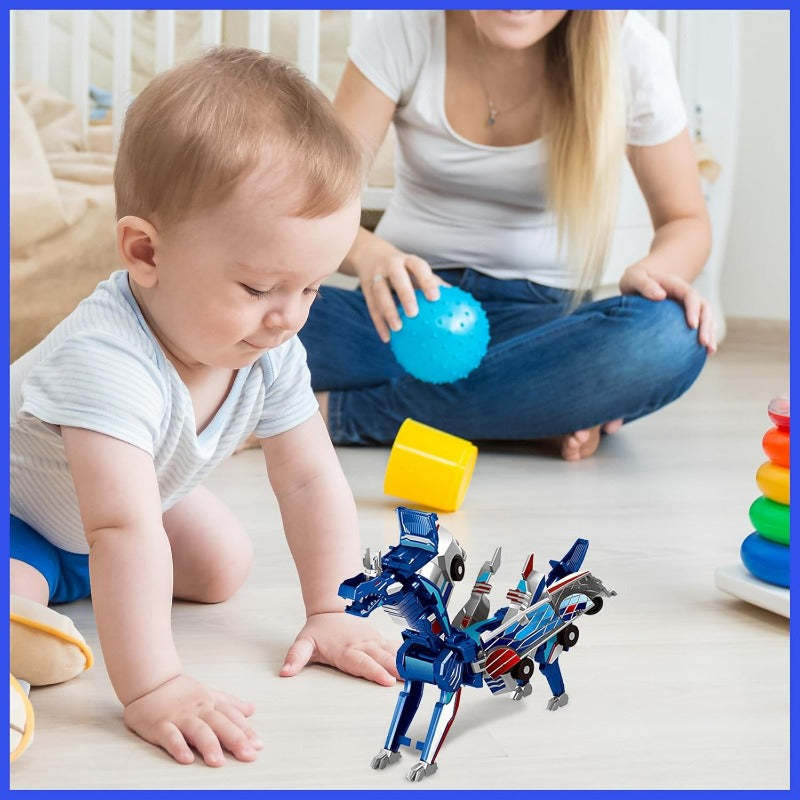 2-in-1 Transforming Race Car Dinosaur Toy