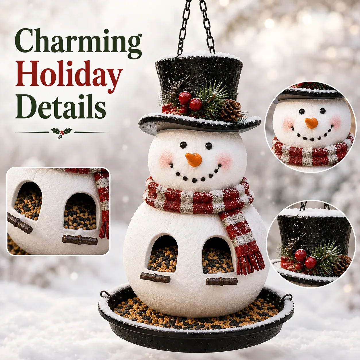 ⏰LAST DAY 60% OFF 🎄 Christmas Bird Feeder Collection – Festive Hanging Garden Feeders for Wild Birds