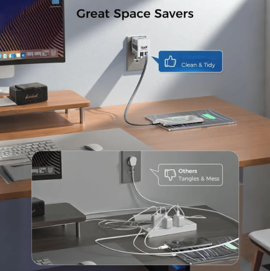 🔥Last Day 50% OFF - W&O 4-in-1 GaN PD3.0 Fast Charger with Retractable Cables (Plug specification: US standar)