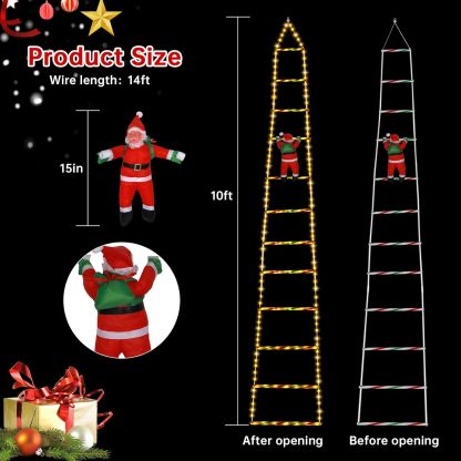 🎄Preheat 2025 Sale 49% OFF! - LED Ladder Lights with Climbing Santa Claus
