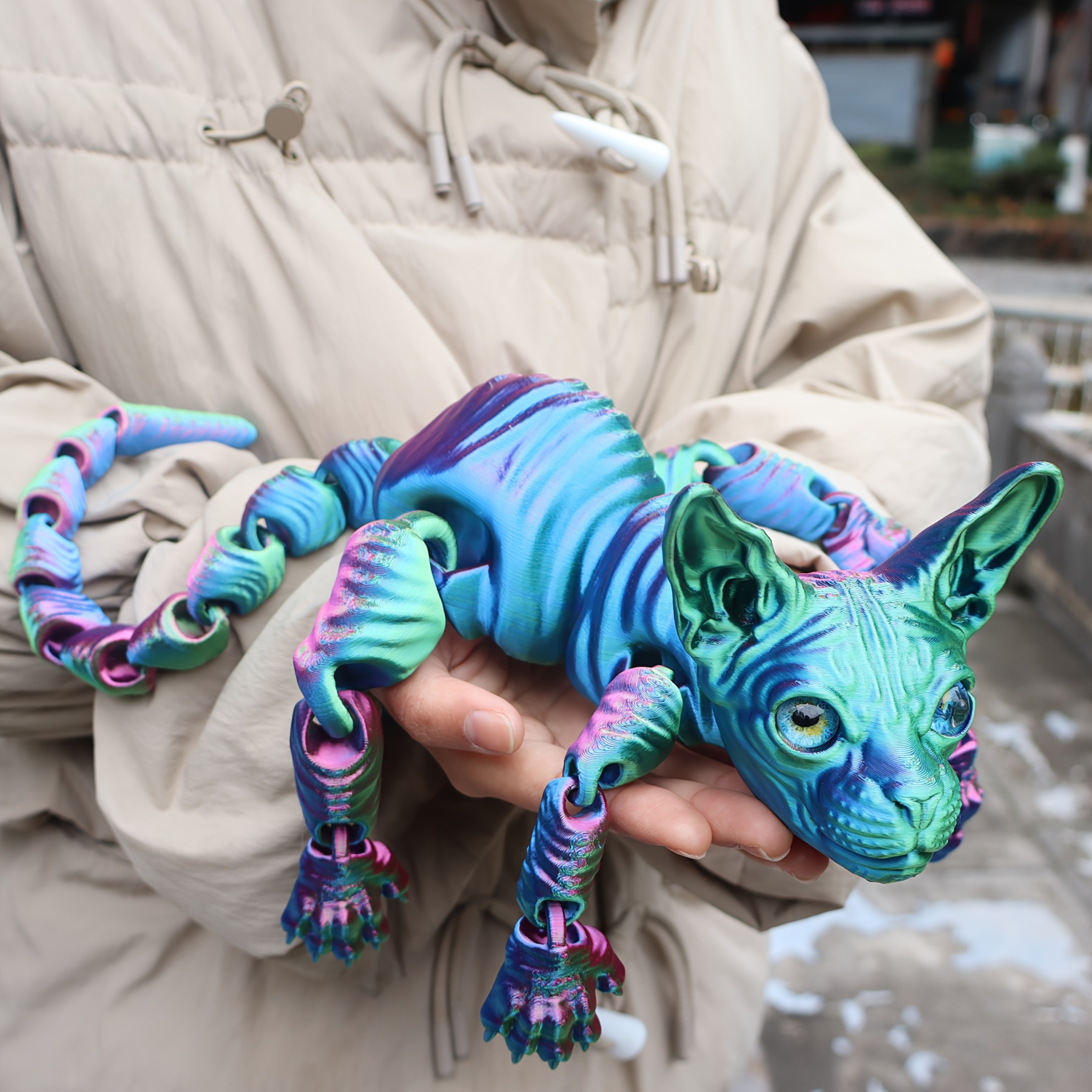 23cm/9.06inch 3D Printed Articulated Cat Figure