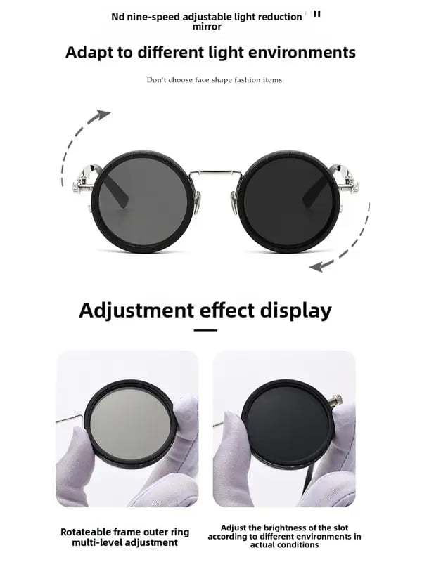 Adjustable 1-9 High Quality Sunglasses Fishing Rounded Polarized Glasses